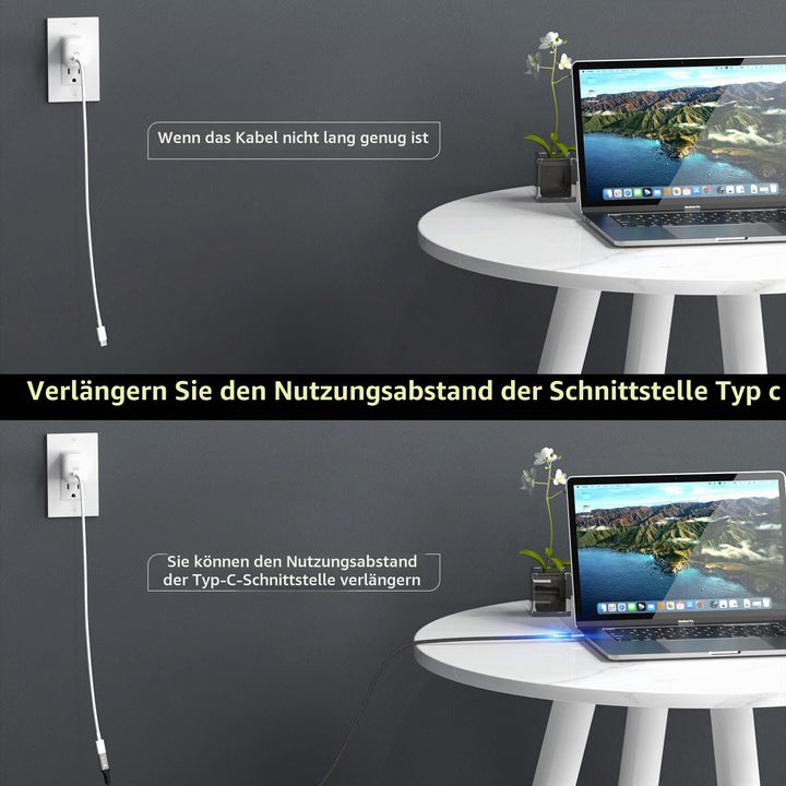Angusplay USB C Thunderbolt 4 Verlängerung 40Gbps, USB 4 Verlängerungskabel, 8K 60Hz Display / 100W