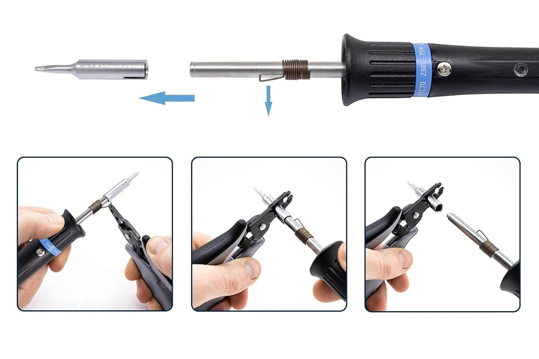 ERSA PTC70 Lötkolben 75W bis 450°C temperaturgeregelter Lötkolben 230V inkl. Ablageständer mit RESIS