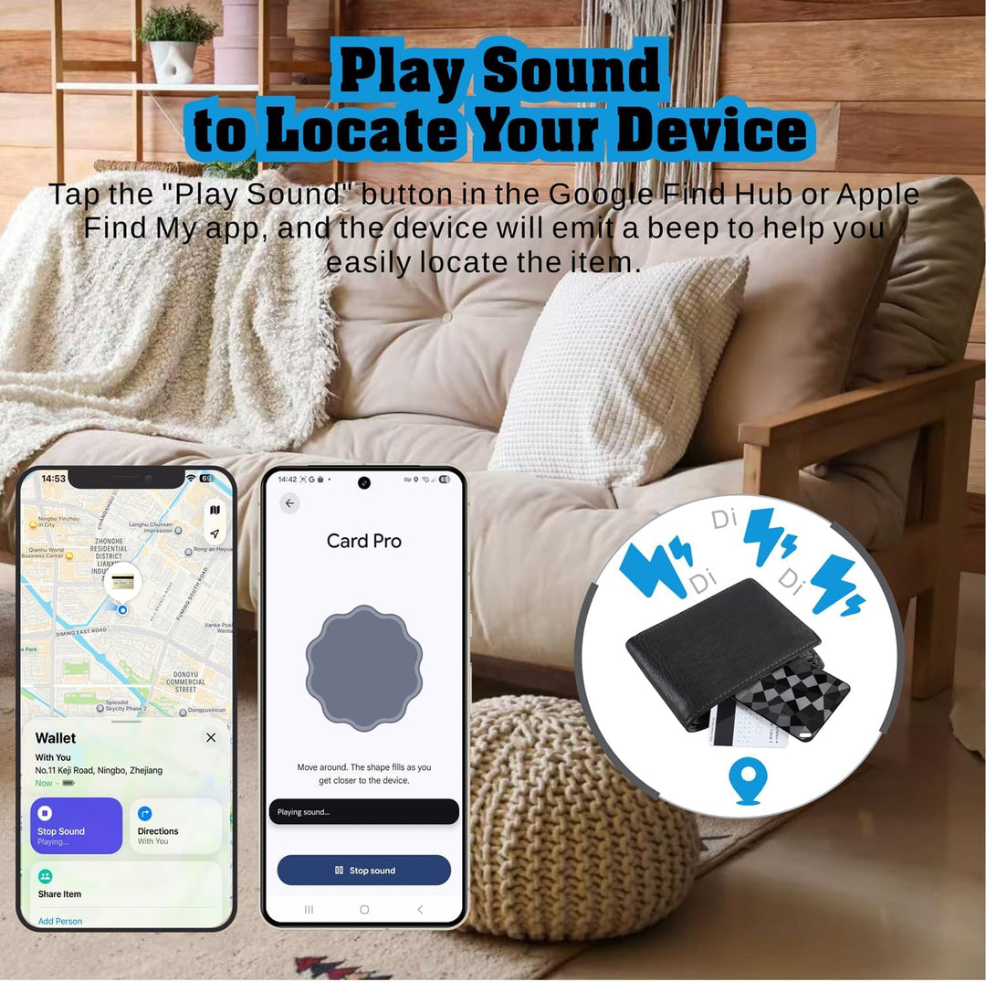 Reyke Wallet Tracker Card 2 Pack – Slim Bluetooth Tracker Karte kompatibel mit Apple Find My & Andro