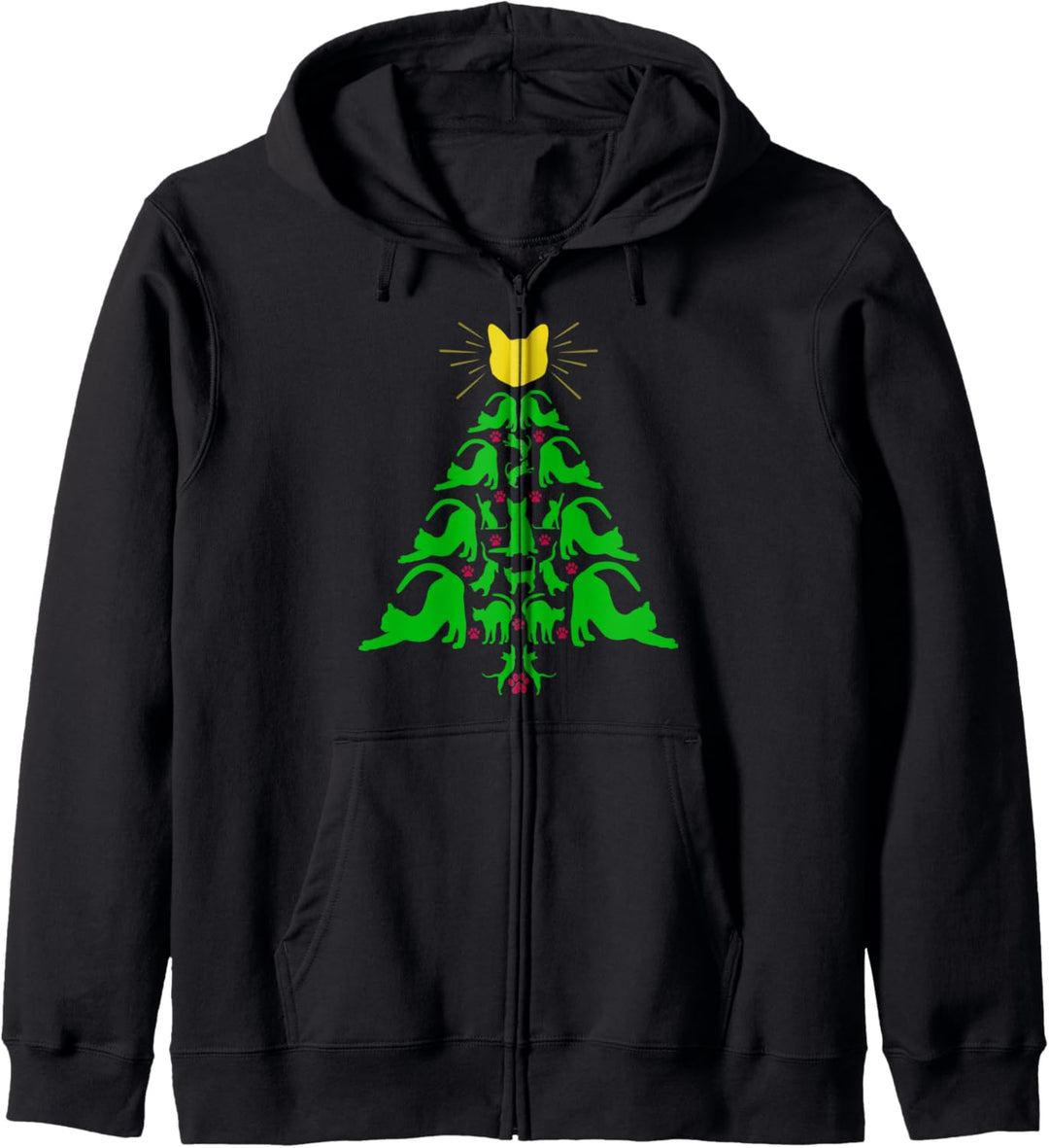 Katzen Weihnachten Lustig Miauen Weihnachtsbaum Katzen Kapuzenjacke