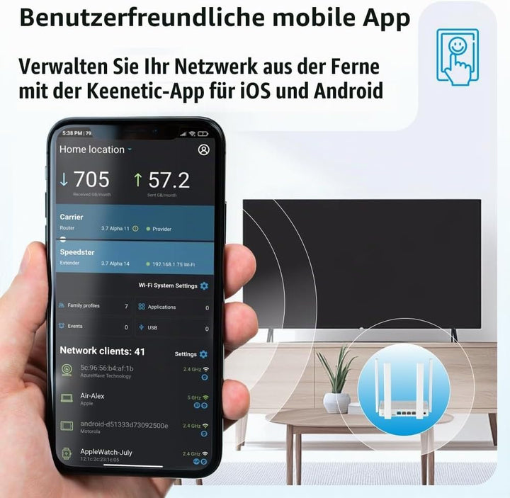 Keenetic Runner 4g (geeignet für Deutschland) N300 Mesh-WLAN-4G-Router mit einem 4-Port-Smart-Switch