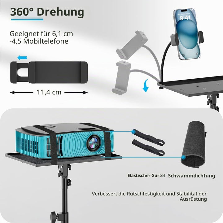 Beamer Ständer Projektor Halterung Projektor Stativ Ständer, Universal Laptop Stativ, Faltbarer Bode
