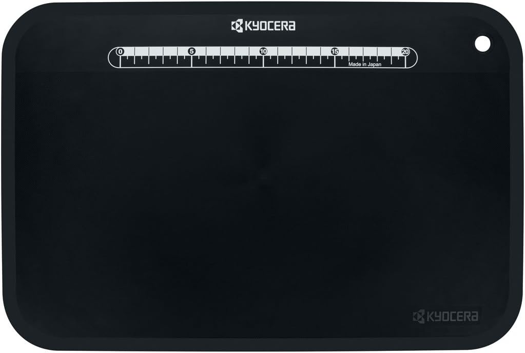 Kyocera Keramikmesser Set- 3 Messer Griff schwarz + Keramikschäler + Schneidunterlage Fb. schwarz