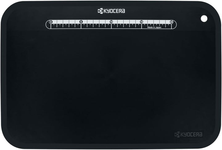 Kyocera Keramikmesser Set- 3 Messer Griff schwarz + Keramikschäler + Schneidunterlage Fb. schwarz