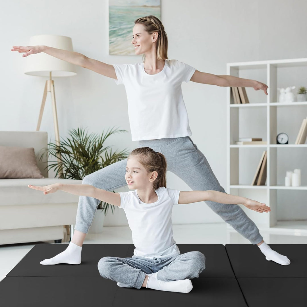 KOMFOTTEU Gymnastikmatte faltbar, Weichbodenmatte 180x60x5cm Fitnessmatte, Turnmatte dick mit Trageg