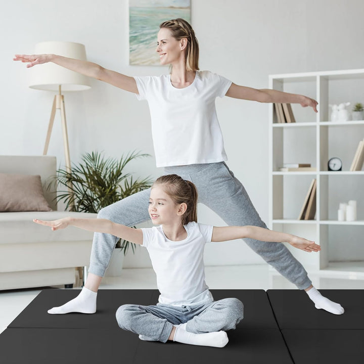 KOMFOTTEU Gymnastikmatte faltbar, Weichbodenmatte 180x60x5cm Fitnessmatte, Turnmatte dick mit Trageg