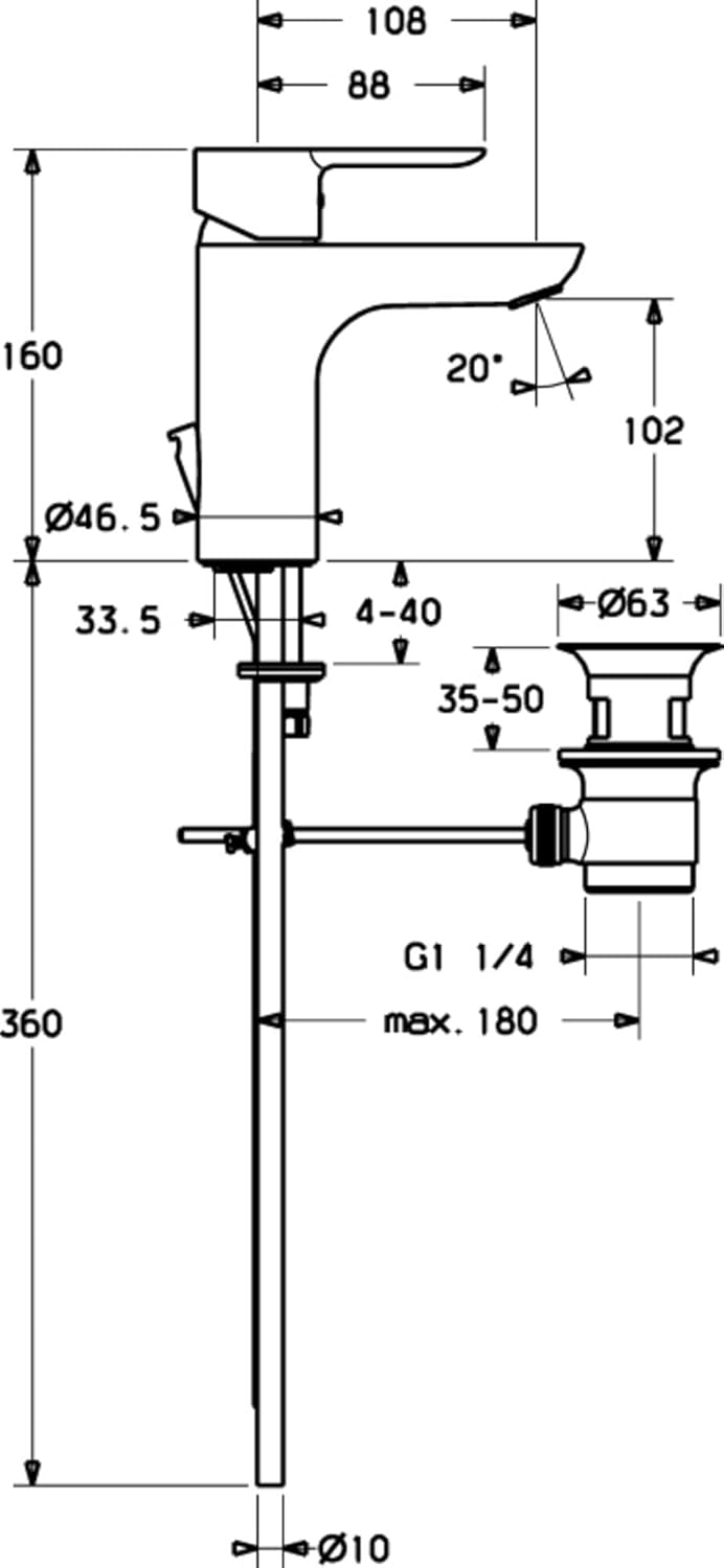 Hansa 06092103 Waschtisch Armatur Hansaligna