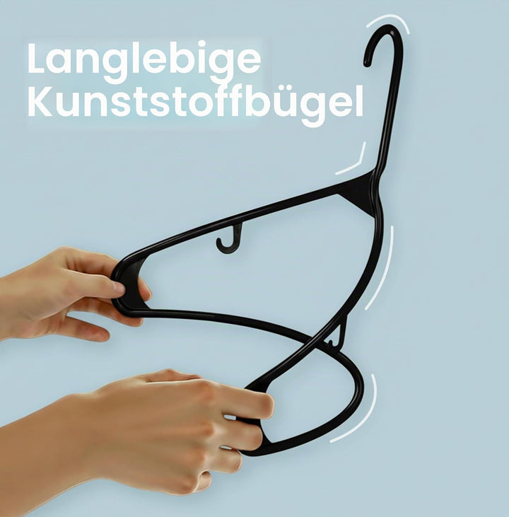 Utopia Home Graue Kunststoff-Kleiderbügel, 50 Packungen mit Haken – langlebige und stabile, platzspa