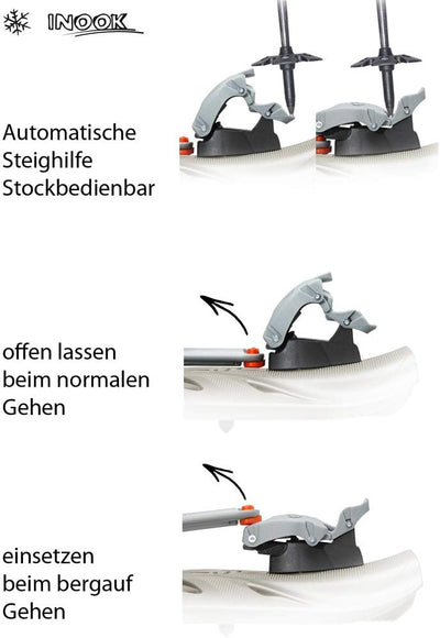 Inook AXL Schneeschuhe I Schneeschuhe mit Steighilfe I EU 34-42 I Schneeschuh Set mit praktischer Sc