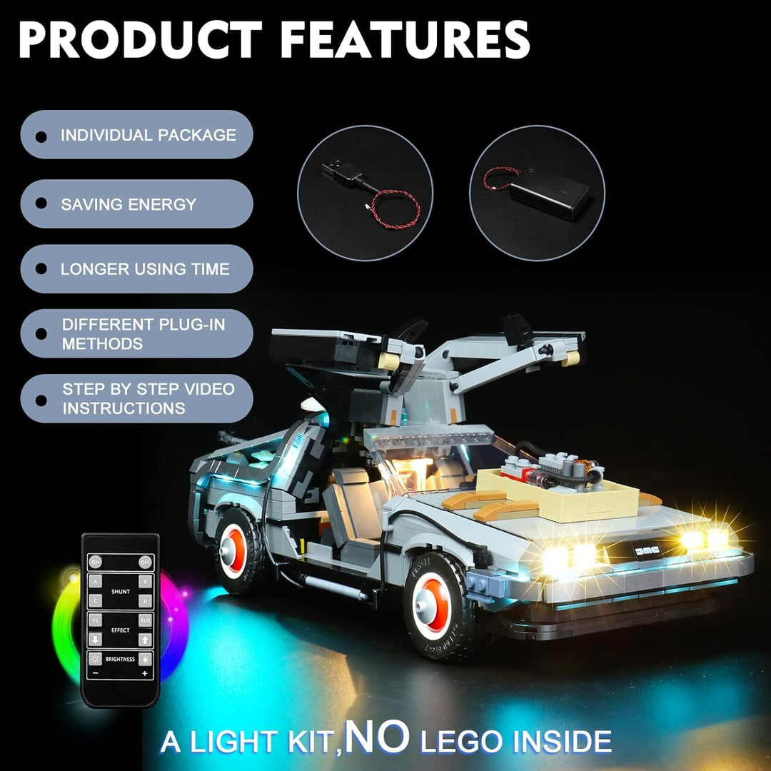 BrickBling LED-Beleuchtung für Lego 10300 Back to The Future Time Machine Collectible Kit (kein Lego