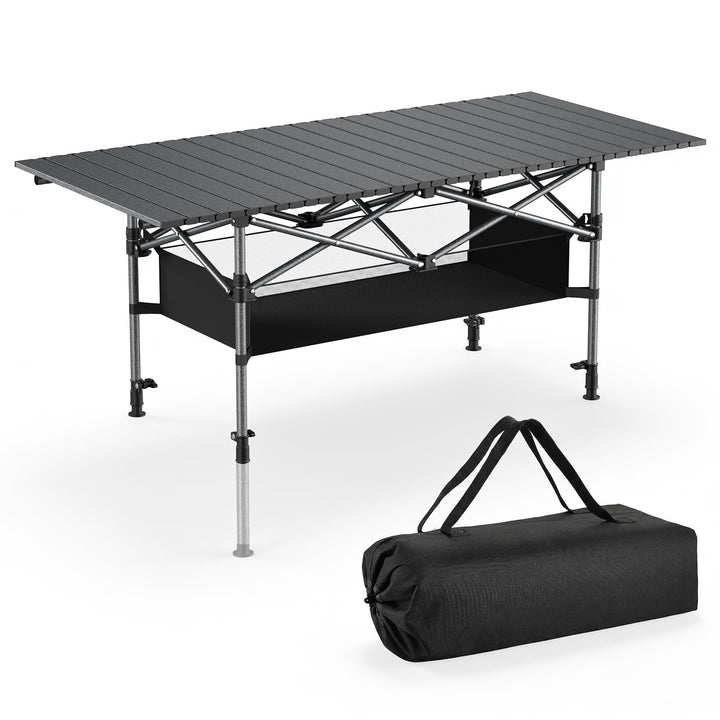 Campingtisch Klappbar 120x55cm Klapptisch Camping 55x80cm Höhenverstellbar, Aluminium Tischplatte Au