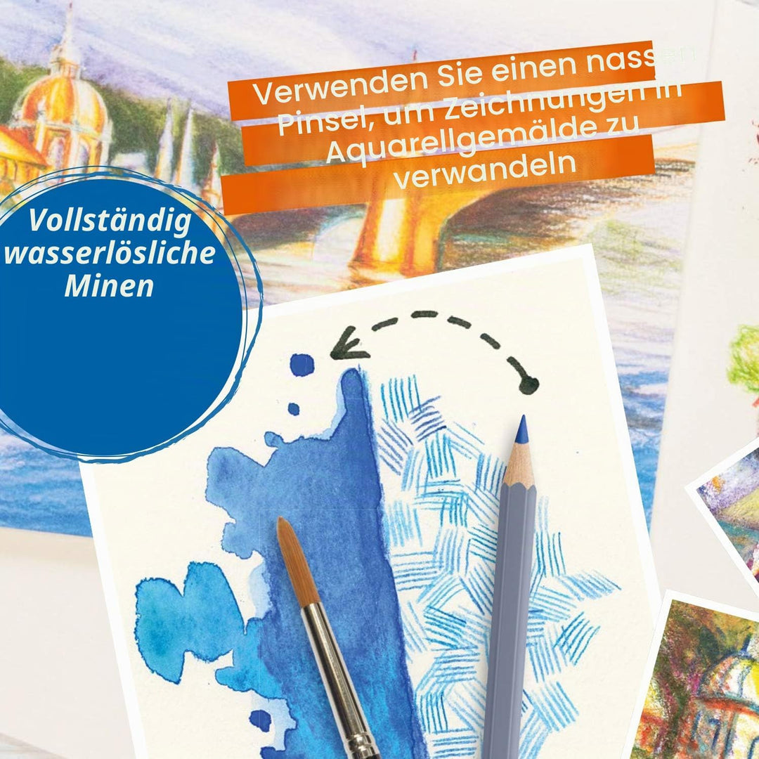 Faber-Castell 114639 - Aquarellstift Aqua Goldfaber, 3,3 mm Mine, 36 Stück im Geschenketui
