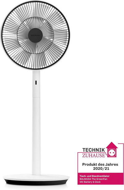 BALMUDA The GreenFan | Stand-/Tischventilator | DC Motor | Leise 13 dB | 1.5W Energie Sparen | 15m R