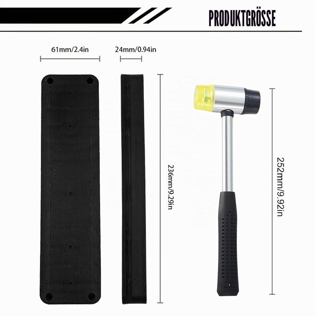 Schlagklotz Vinyl mit Griff: 236 mm Vinyl Laminat Verlegewerkzeuge mit Gummihammer, Vinylboden Schla