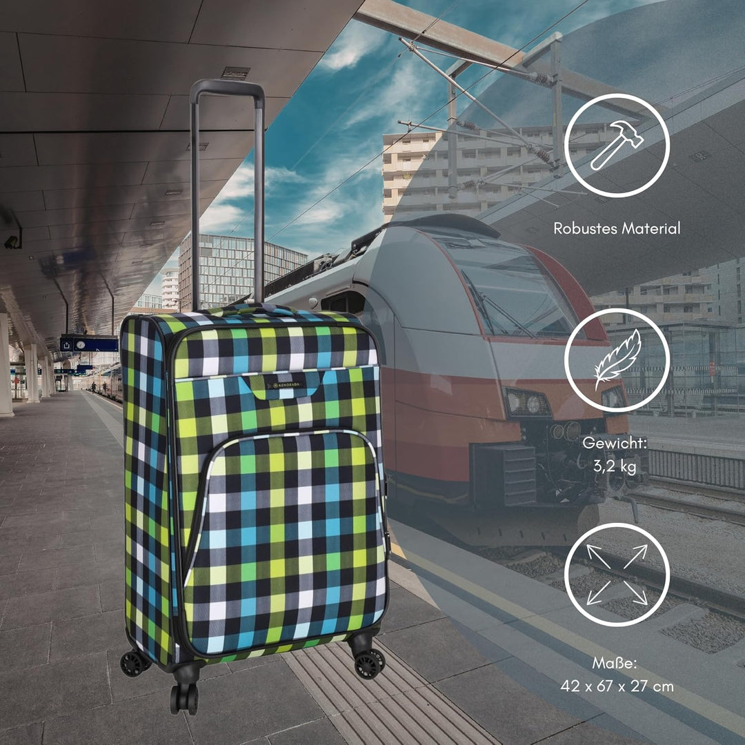 Reisetrolley SoftLITE 4w | Koffer aus strapazierfähigem Polyester | Leichter Trolley mit Vier Doppel