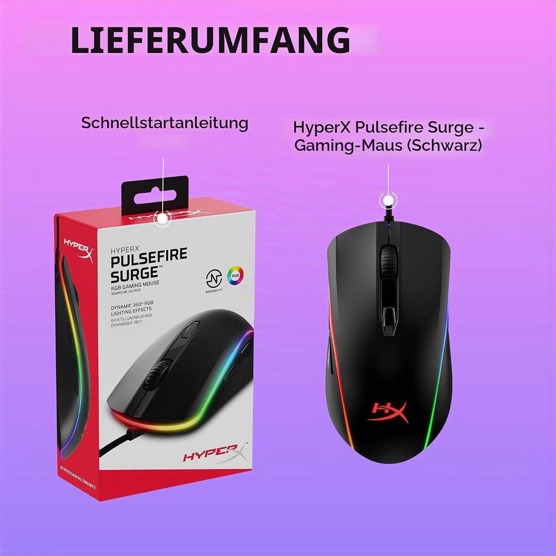 HyperX Pulsefire Surge – RGB Gaming Maus Pulsefire Surge - RGB Single, Pulsefire Surge - RGB Single