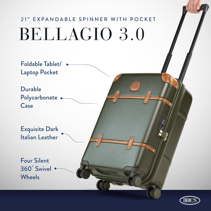 Bric's Bellagio Trolley 55 cm Olive 21" Spinner Olive, 21" Spinner Olive