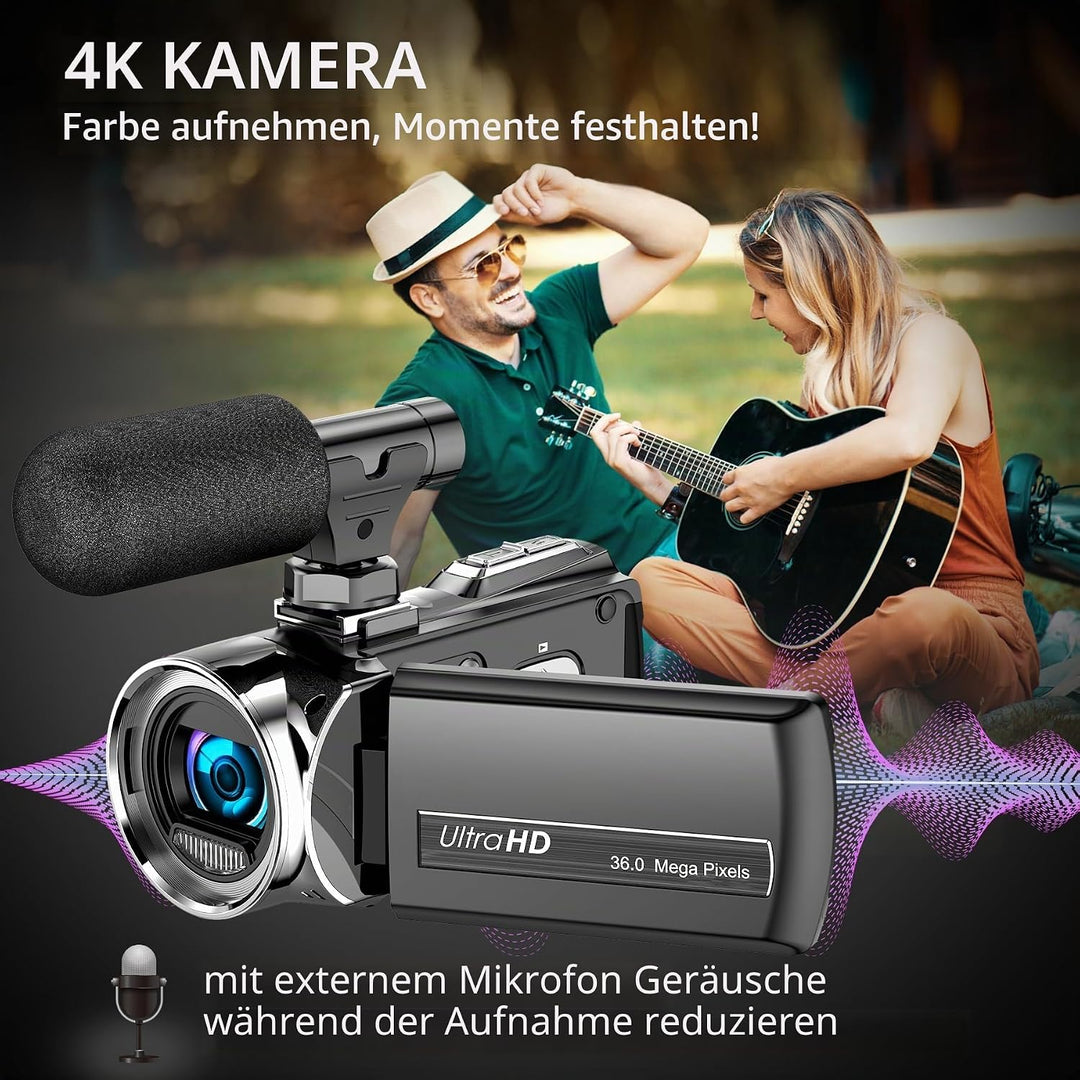 Caméscope vidéo 4K 36 MP Vlogging Caméra Pour Appareil Photo numérique YouTube 30 FPS 3,0 &