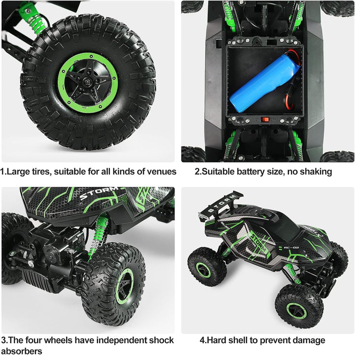 Herefun Ferngesteuertes Auto, RC Auto für Kinder mit LED Sprays und Licht, 2.4GHz Wiederaufladbar Hi