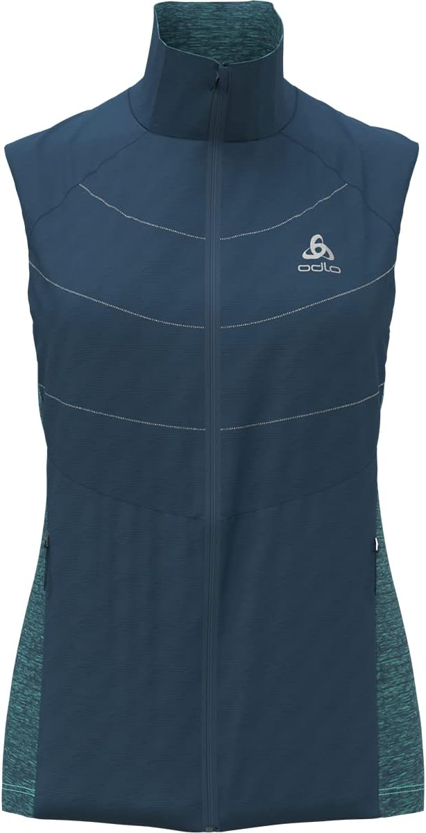 Odlo Damen Vest Run Easy S-thermic Laufweste S blue wing teal, S blue wing teal