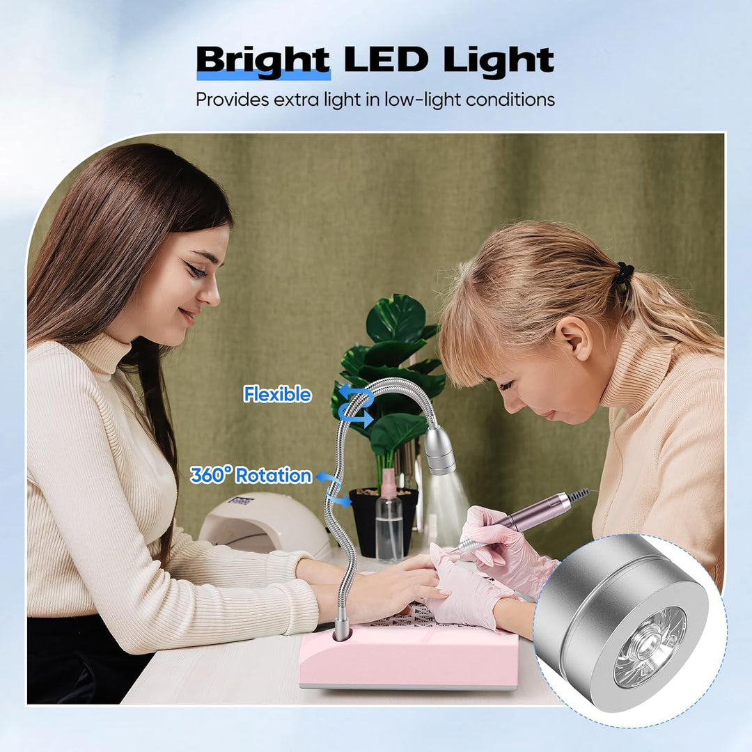 4-in-1 Elektrischer Nagelfräser mit 80W Absaugung & waschbarem Filter – 30.000 RPM Profi Nagelknipse