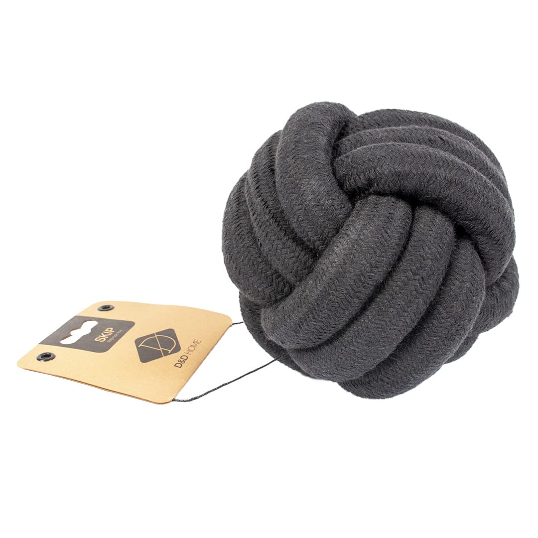 D&D Home, Hundespielzeug Skip Ball L – 15 cm x 18 mm schwarz, natürliche und strapazierfähige Materi