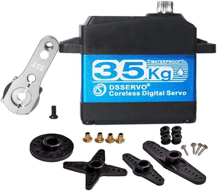 YUNIQUE DEUTSCHLAND Digital Coreless Servomotor DS3235 PRO 7.4V 35KG mit 25T Nocken für Roboter-LKW-