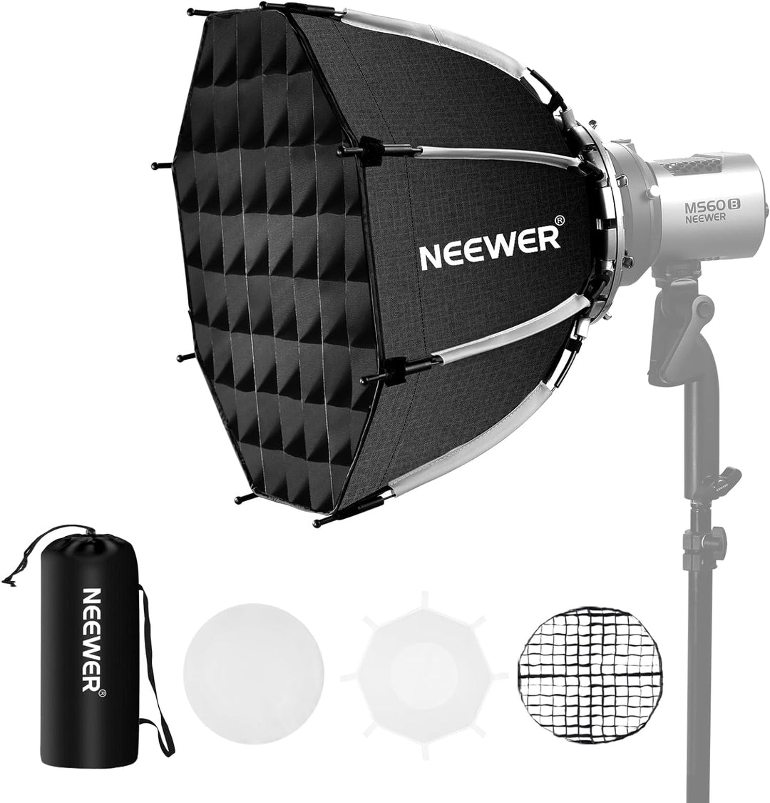 NEEWER 45cm Octagon Softbox Bowens Halterung, Schnellverschluss Achteckige Softbox, Diffusoren/Waben