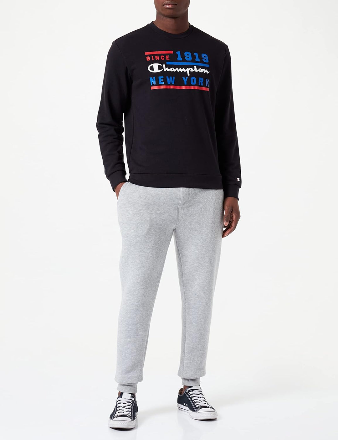 Champion Herren Legacy Graphic Shop Authentic Powerblend Terry Crewneck Sweatshirt M Schwarz, M Schw