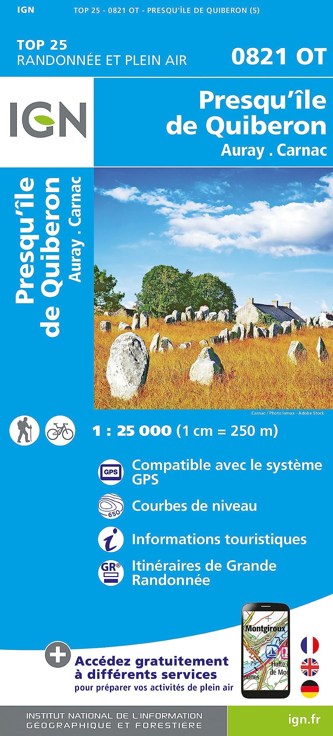 0821OT Presqu'ile de Quiberon (TOP 25), Karte