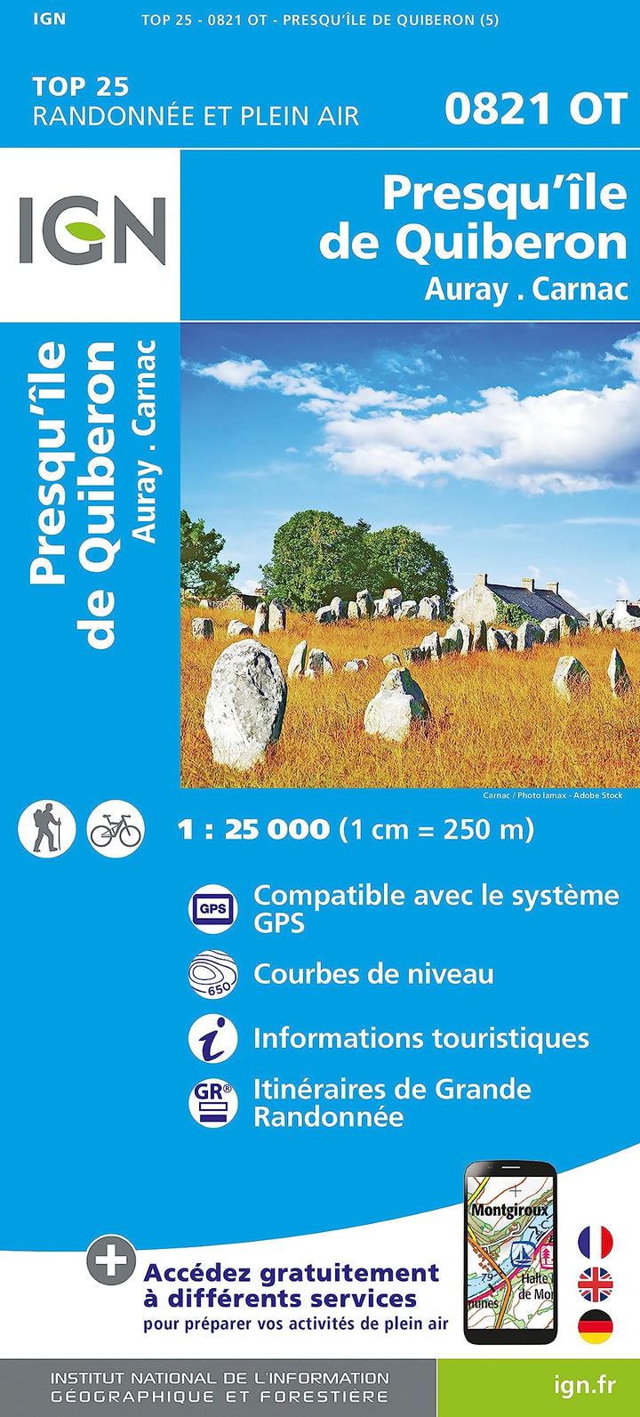 0821OT Presqu'ile de Quiberon (TOP 25), Karte