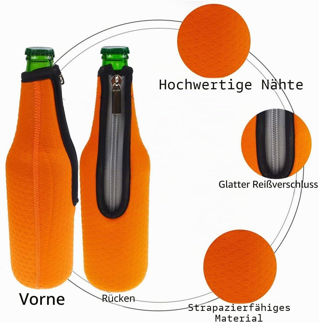 Bier Flaschenkühler, 6 Stück 17,6 Oz (500ml) Neopren Isoliert Reissverschluss Faltbar Bier Flaschen