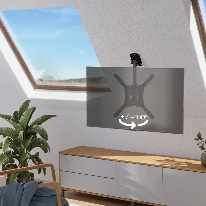 Hama TV Deckenhalterung 32“ - 65“ (Halterung für Fernseher schwenkbar, höhenverstellbar, Fernsehhalt