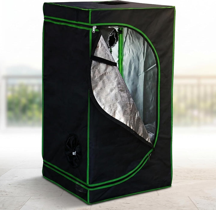 Mucola Growzelt Zuchtzelt Set mit 3-in-1 Messgerät lichtdicht 40x40x120 cm | 600D Oxford-Gewebe, ref