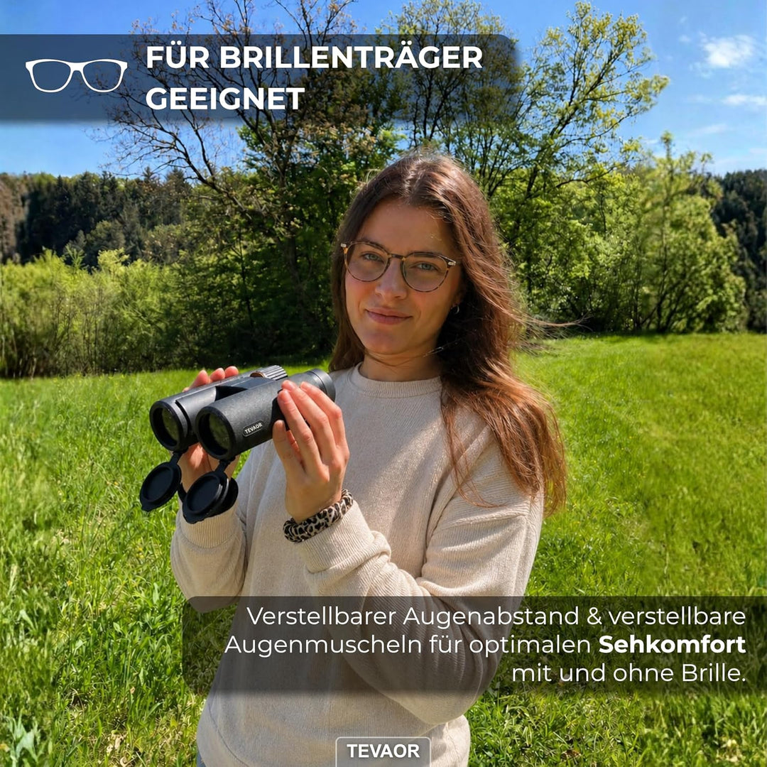 Fernglas 10x42 HD Feldstecher – BaK4 & FMC-vergütet – Wetterfest & Beschlagfrei durch Nitrogenfüllun