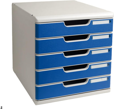 Exacompta 301003D Modulo Ablagebox, 350 x 288 x 320 mm, mit 5 Schubladen, ideal für Dokumente DIN A4