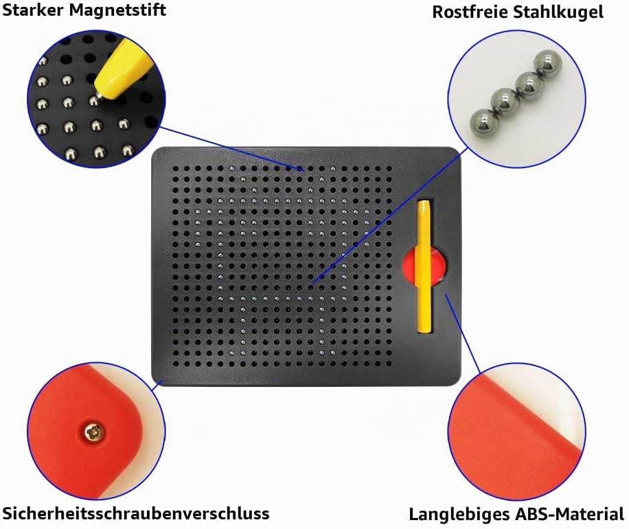 Kinder Zaubertafel Magnetische Zeichenbrett Reissbrett mit Stift Stahlkugel Tablet Abwischbar Schrei