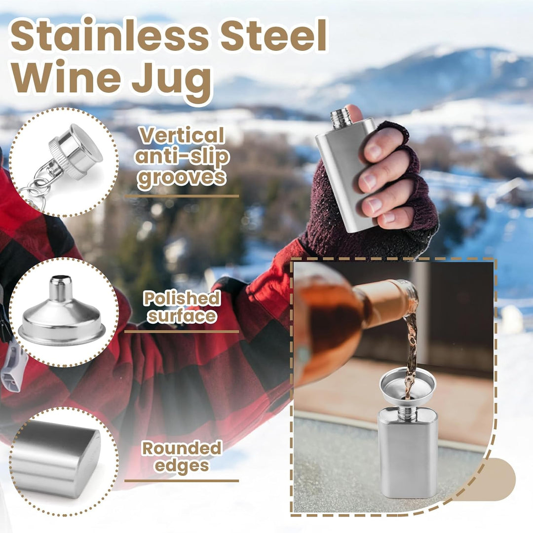3 Stück 56.7 g/50ML Edelstahl Mini Flask Schlüsselanhänger, auslaufsichere dünne Tasche Whiskey Flas