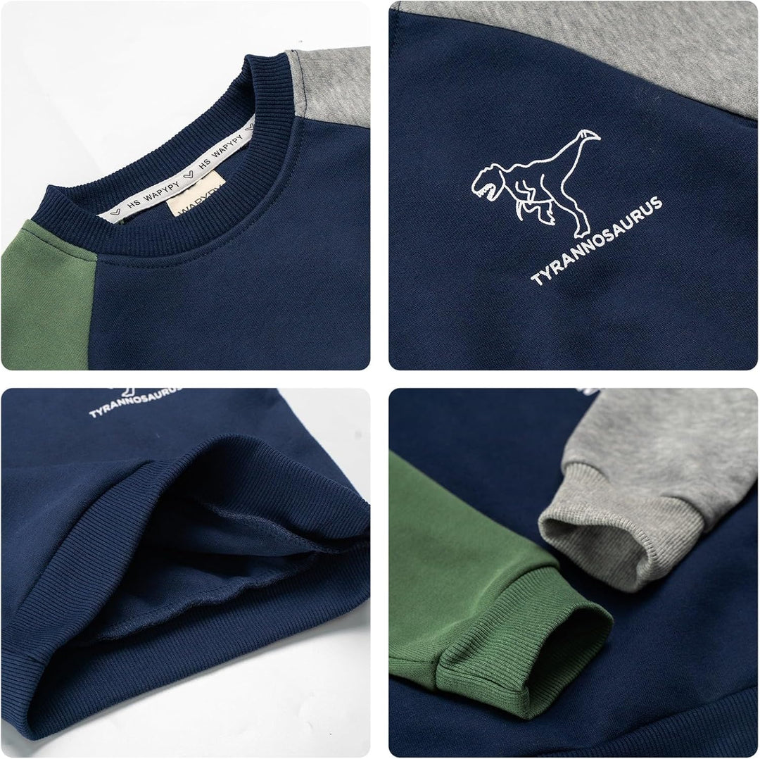 Volunboy Baby Jungen Dinosaurier kleidung, Kinder Pullover Jogginganzug Sweatshirt Langarmshirt und