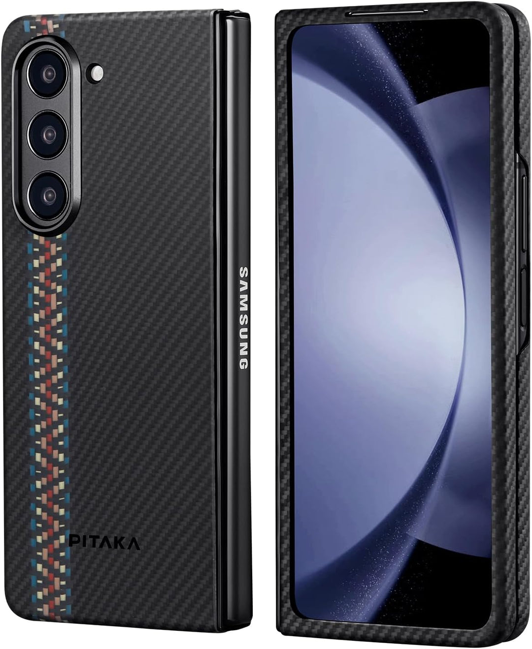 pitaka Ultradünne Hülle für Samsung Galaxy Z Fold 5 Leichte Handyhülle aus 600D Aramidfaser Kratzfes