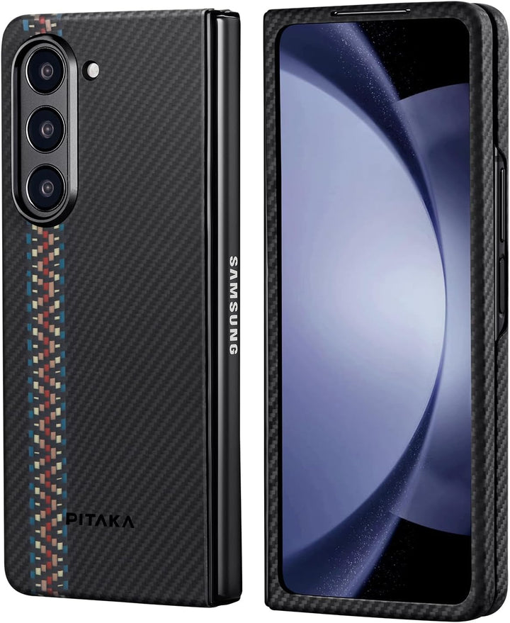 pitaka Ultradünne Hülle für Samsung Galaxy Z Fold 5 Leichte Handyhülle aus 600D Aramidfaser Kratzfes