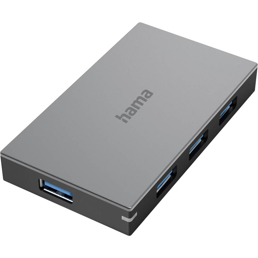 Hama USB Hub 4 Ports mit Netzteil (4x USB-A, Super-Speed Datenübertragung mit bis zu 5 Gbps, Schnell