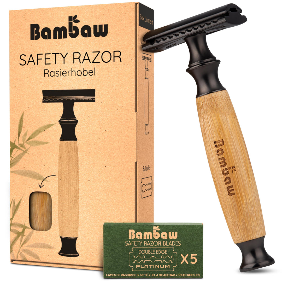 Rasierhobel Damen Und Herren | Safety Razor mit Bambusgriff | Nassrasierer Damen Und Herren | Rasier