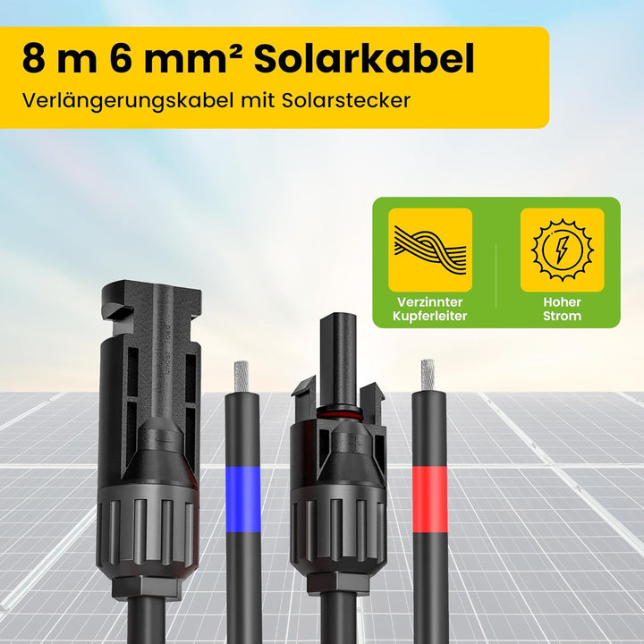 Offgridtec 8m 6mm² Solar-Verlängerungskabel mit Solarstecker, 8m