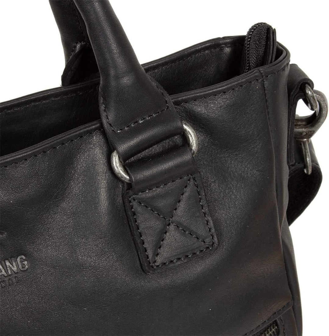 Mustang Memphis Leder Umhängetasche Shopper Schwarz