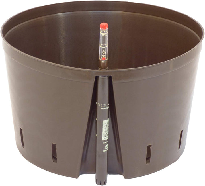 happy-nature Set3 Hydro Blumenkübel Atlas anthrazit 28/19 + Kulturtopf + Wasserstandsanzeiger Ø 31,5