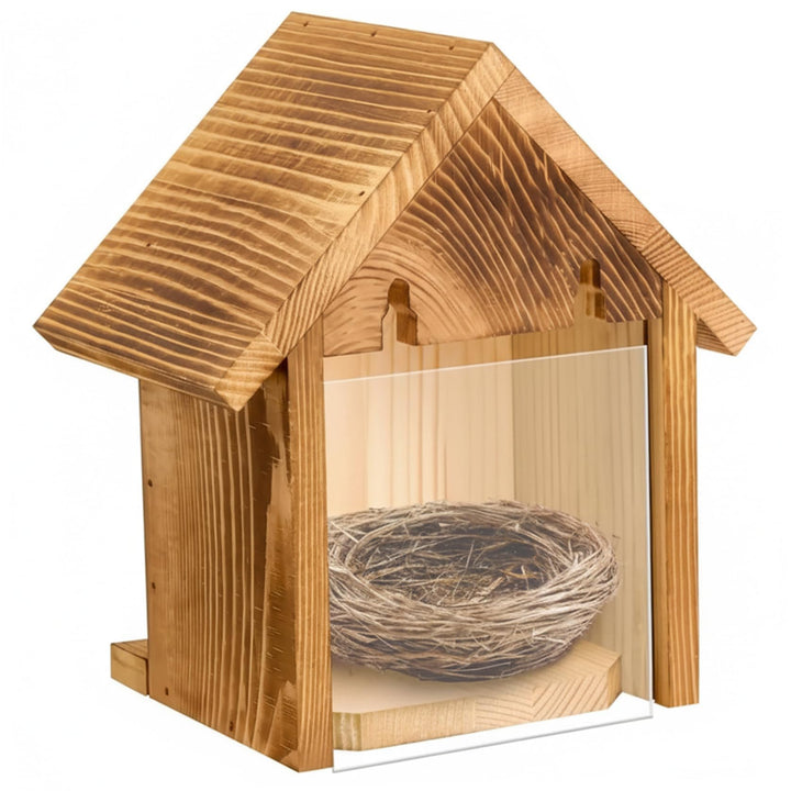 Vogelhaus, Fenster-Vogelhaus mit durchsichtiger Sichtscheibe – zum Aufhängen im Freien, leicht zu re