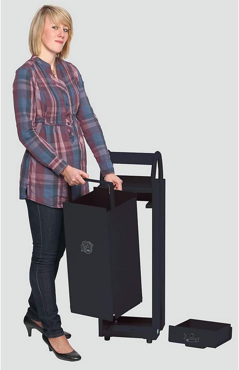 VAR | Abfallsammler mit Ascher und Regenschutzdach | Volumen 60 l, BxHxT 480 x 960 x 250 mm, schwarz