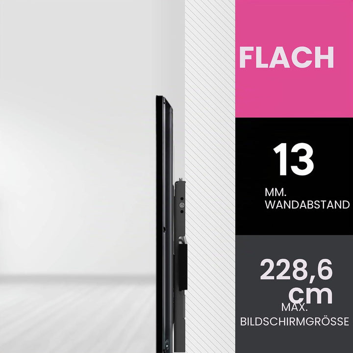 One for All TV-Wandhalterung - Fernseher Halterung - Curved 4K OLED QLED LED Flachbildfernseher - 32
