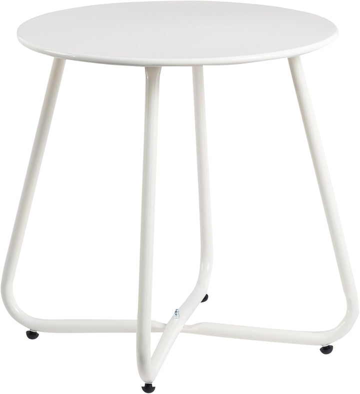 HollyHOME Beistelltisch Outdoor Balkontisch Klein Gartentisch Rund Beistelltisch Metall Wetterfest L